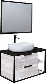 Grossman Мебель для ванной Лофт 90 GR-3015 подвесная шанико/черный – фотография-1